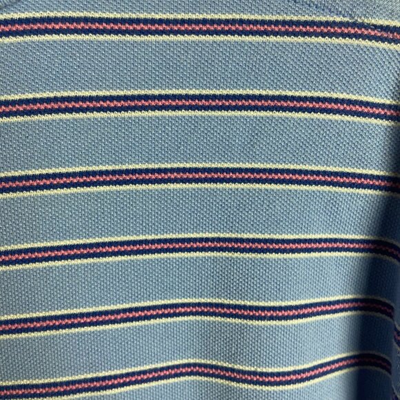 Polo Ralph Lauren Men's Size Medium Polo Shirt Blue Pink Stripes Preppy Office - Picture 2 of 6